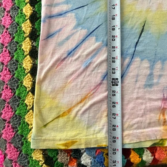 Vintage 80s Screen Stars Neon Pastel Rainbw Tie-Dye Oversized Soft Thin … - Picture 9 of 13